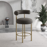 Bordeaux Contemporary Stool Set of 2 - Stylish Iron Frame with Luxurious Boucle Upholstery