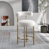 Bordeaux Contemporary Stool Set of 2 - Stylish Iron Frame with Luxurious Boucle Upholstery