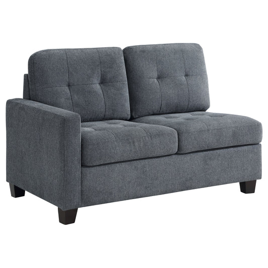 Georgina Upholstered LAF Loveseat Steel Grey