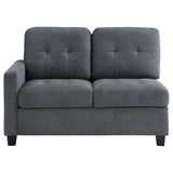 Georgina Upholstered LAF Loveseat Steel Grey