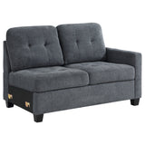 Georgina Upholstered RAF Loveseat Steel Grey