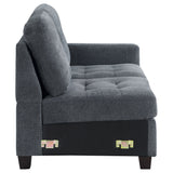 Georgina Upholstered RAF Loveseat Steel Grey