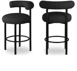 Bordeaux Contemporary Stool Set of 2 - Stylish Iron Frame with Luxurious Boucle Upholstery