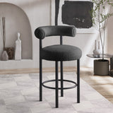 Bordeaux Contemporary Stool Set of 2 - Stylish Iron Frame with Luxurious Boucle Upholstery