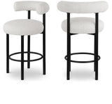 Bordeaux Contemporary Stool Set of 2 - Stylish Iron Frame with Luxurious Boucle Upholstery