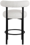 Bordeaux Contemporary Stool Set of 2 - Stylish Iron Frame with Luxurious Boucle Upholstery