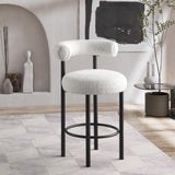 Bordeaux Contemporary Stool Set of 2 - Stylish Iron Frame with Luxurious Boucle Upholstery
