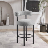 Bordeaux Contemporary Stool Set of 2 - Stylish Iron Frame with Luxurious Boucle Upholstery