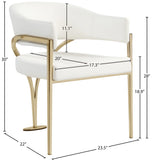 Madelyn Contemporary Dining Chair Set of 2 - Stylish Faux Leather with Brushed Brass Accents
