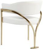 Madelyn Contemporary Dining Chair Set of 2 - Stylish Faux Leather with Brushed Brass Accents