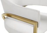 Madelyn Contemporary Dining Chair Set of 2 - Stylish Faux Leather with Brushed Brass Accents