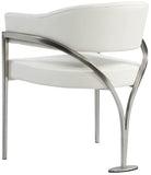 Madelyn Contemporary Dining Chair Set of 2 - Stylish Faux Leather with Brushed Brass Accents