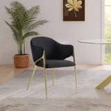 Nial Contemporary Dining Chair Set - Modern Boucle Fabric, Gold Brushed Brass Finish, Iron Frame