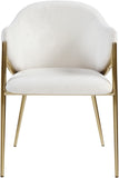 Nial Contemporary Dining Chair Set - Modern Boucle Fabric, Gold Brushed Brass Finish, Iron Frame