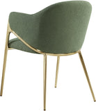 Nial Contemporary Dining Chair Set - Modern Boucle Fabric, Gold Brushed Brass Finish, Iron Frame