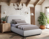 Vaughn - Chenille Bed With Natural Base