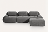 MIA 117'' 3-Seater Sofa with 1 Ottoman