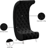 Crescent Velvet Accent Chair - Modern Acrylic Legs, Chic Rounded Design, Soft Touch & Stylish Tufting