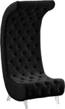 Crescent Velvet Accent Chair - Modern Acrylic Legs, Chic Rounded Design, Soft Touch & Stylish Tufting
