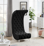 Crescent Velvet Accent Chair - Modern Acrylic Legs, Chic Rounded Design, Soft Touch & Stylish Tufting