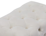 Crescent Contemporary Ottoman - Chic Velvet Seating with Deep Button Tufting and Acrylic Legs