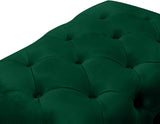 Crescent Contemporary Ottoman - Chic Velvet Seating with Deep Button Tufting and Acrylic Legs