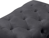 Crescent Contemporary Ottoman - Chic Velvet Seating with Deep Button Tufting and Acrylic Legs