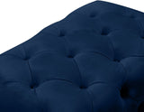 Crescent Contemporary Ottoman - Chic Velvet Seating with Deep Button Tufting and Acrylic Legs