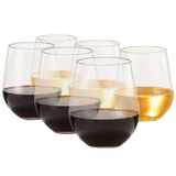 European Style Unbreakable Elegant Acrylic Stemless Wine Glasses 15 oz | Set of 6