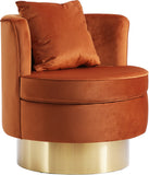 Kendra Contemporary Accent Chair with Gold Swivel Base - Chic Comfort for Your Living Room Decor