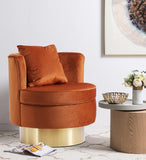 Kendra Contemporary Accent Chair with Gold Swivel Base - Chic Comfort for Your Living Room Decor