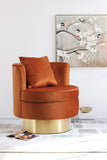 Kendra Contemporary Accent Chair with Gold Swivel Base - Chic Comfort for Your Living Room Decor