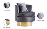 Kendra Contemporary Accent Chair with Gold Swivel Base - Chic Comfort for Your Living Room Decor