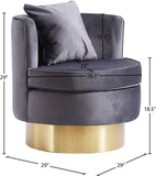 Kendra Contemporary Accent Chair with Gold Swivel Base - Chic Comfort for Your Living Room Decor
