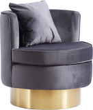 Kendra Contemporary Accent Chair with Gold Swivel Base - Chic Comfort for Your Living Room Decor