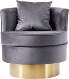Kendra Contemporary Accent Chair with Gold Swivel Base - Chic Comfort for Your Living Room Decor