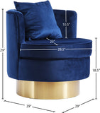 Kendra Contemporary Accent Chair with Gold Swivel Base - Chic Comfort for Your Living Room Decor