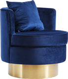 Kendra Contemporary Accent Chair with Gold Swivel Base - Chic Comfort for Your Living Room Decor