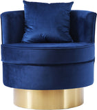Kendra Contemporary Accent Chair with Gold Swivel Base - Chic Comfort for Your Living Room Decor