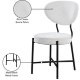 Allure Dining Chair Set - Contemporary Design with Matte Black Metal Frame for Stylish Dining Spaces
