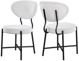 Allure Dining Chair Set - Contemporary Design with Matte Black Metal Frame for Stylish Dining Spaces