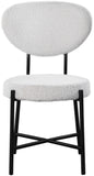 Allure Dining Chair Set - Contemporary Design with Matte Black Metal Frame for Stylish Dining Spaces