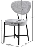 Allure Dining Chair Set - Contemporary Design with Matte Black Metal Frame for Stylish Dining Spaces