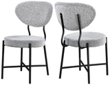 Allure Dining Chair Set - Contemporary Design with Matte Black Metal Frame for Stylish Dining Spaces