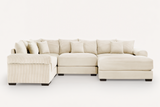 DESEO 117" Sectional Sofa with Ottoman