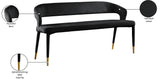 Destiny Contemporary Velvet Bench with Gold Tipped Legs - Stylish Extra Seating for Your Home