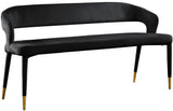 Destiny Contemporary Velvet Bench with Gold Tipped Legs - Stylish Extra Seating for Your Home