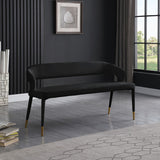 Destiny Contemporary Velvet Bench with Gold Tipped Legs - Stylish Extra Seating for Your Home