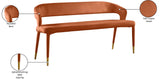 Destiny Contemporary Velvet Bench with Gold Tipped Legs - Stylish Extra Seating for Your Home