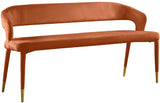 Destiny Contemporary Velvet Bench with Gold Tipped Legs - Stylish Extra Seating for Your Home